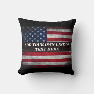 Add your text on American flag Cushion