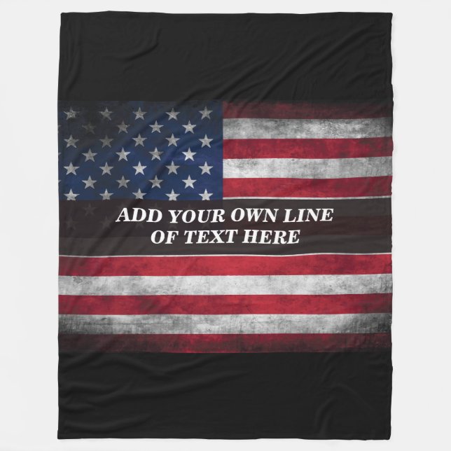 Add your text on American flag  Fleece Blanket (Front)