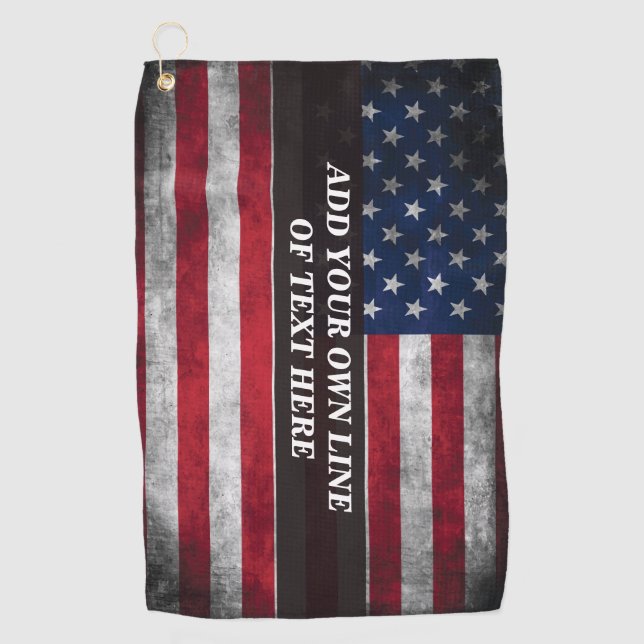 Add your text on American flag  Golf Towel (Front)