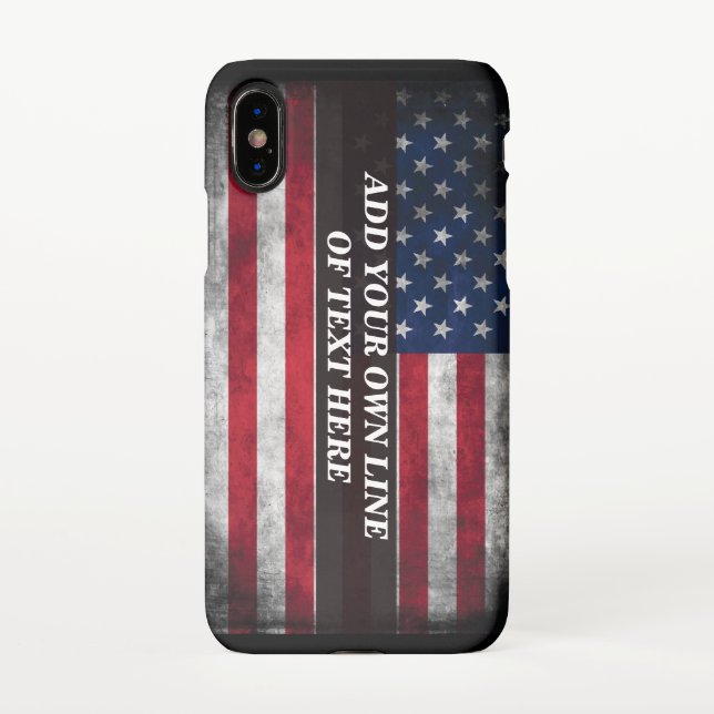 Add your text on American flag  iPhone Case (Back)