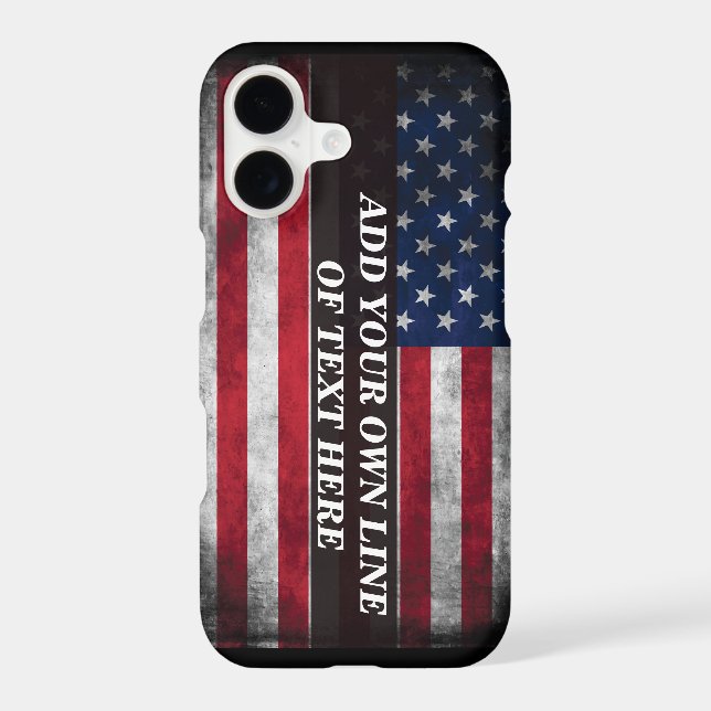 Add your text on American flag  iPhone Case (Back)