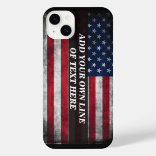 Add your text on American flag  iPhone 14 Plus Case