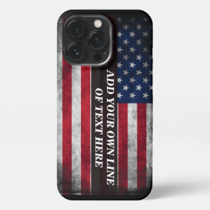 Add your text on American flag  iPhone 13 Pro Case