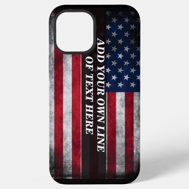 Add your text on American flag  iPhone Case (Back)