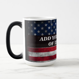 Add your text on American flag Magic Mug
