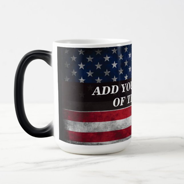 Add your text on American flag Magic Mug (Left)