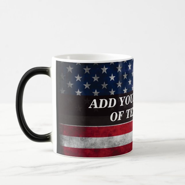 Add your text on American flag  Magic Mug (Left)