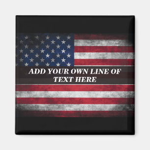 Add your text on American flag Magnet