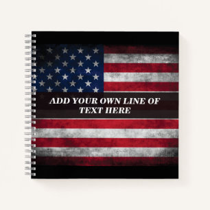 Add your text on American flag Notebook