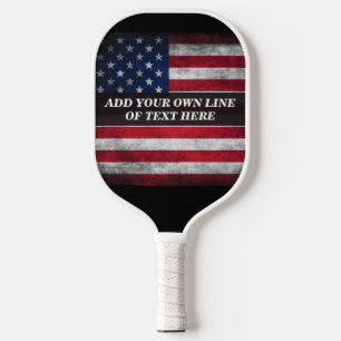 Add your text on American flag  Pickleball Paddle