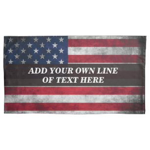 Add your text on American flag Pillowcase