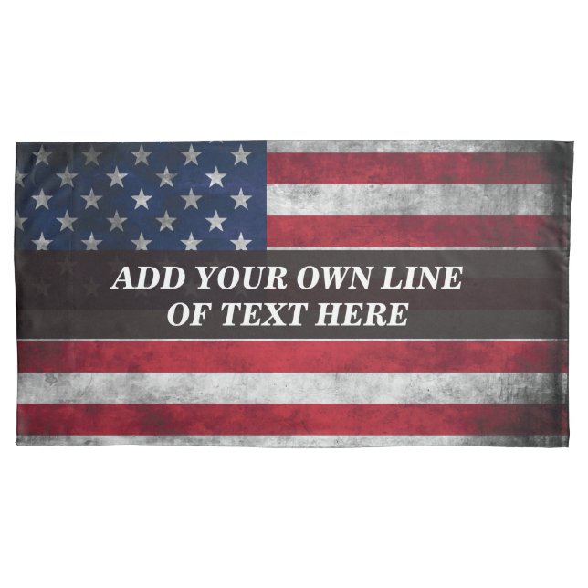 Add your text on American flag  Pillowcase (Front)