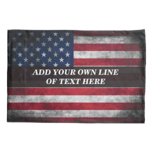 Add your text on American flag Pillowcase