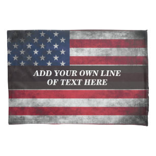 Add your text on American flag Pillowcase