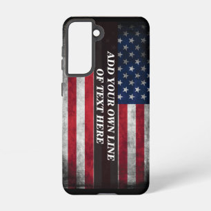 Add your text on American flag  Samsung Galaxy Case