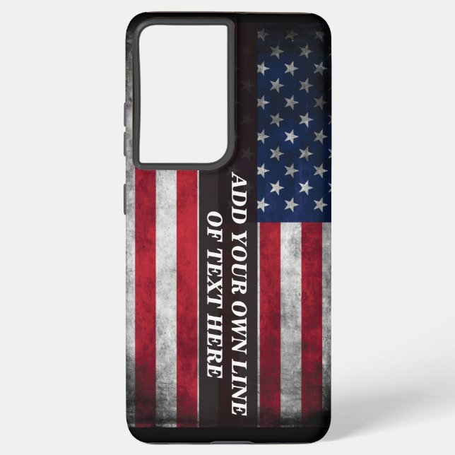 Add your text on American flag  Samsung Galaxy S21 Ultra Case (Back)
