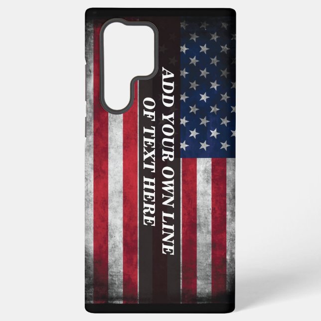 Add your text on American flag  Samsung Galaxy S22 Ultra Case (Back)