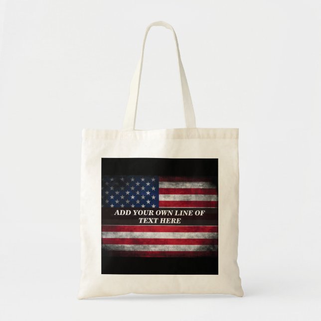 Add your text on American flag  Tote Bag (Front)