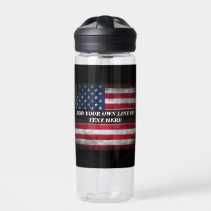 Add your text on American flag Water Bottle