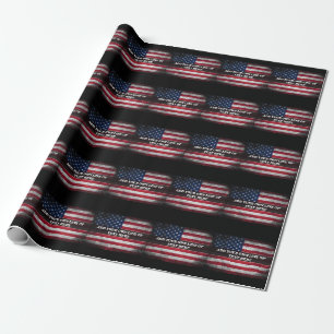 Add your text on American flag Wrapping Paper
