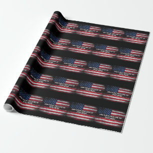 Add your text on American flag  Wrapping Paper