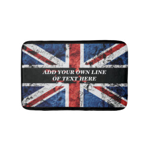 Add your text on English flag Throw Pillow Bath Mat