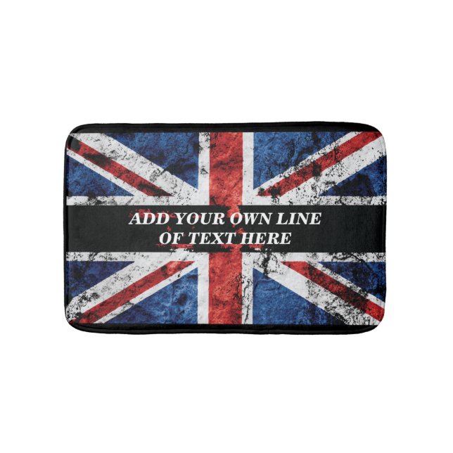 Add your text on English flag Throw Pillow Bath Mat (Front)