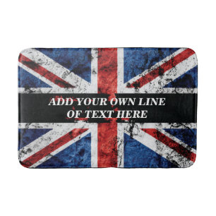 Add your text on English flag Throw Pillow Bath Mat