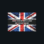 Add your text on English flag Throw Pillow Canvas Print<br><div class="desc">Add your text on English flag</div>