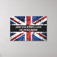 Add your text on English flag Throw Pillow