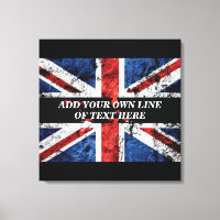 Add your text on English flag Throw Pillow