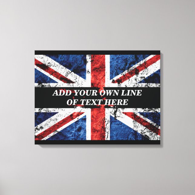 Add your text on English flag Throw Pillow Canvas Print (Front)