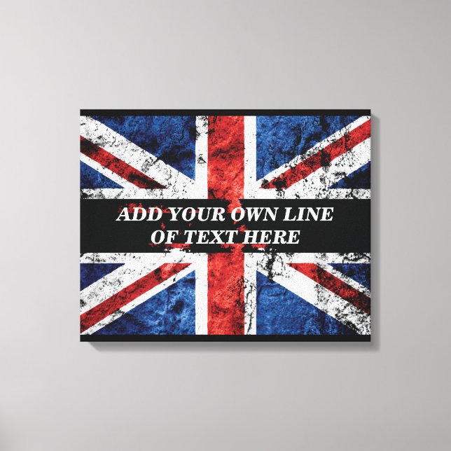 Add your text on English flag Throw Pillow Canvas Print (Front)