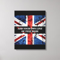 Add your text on English flag Throw Pillow