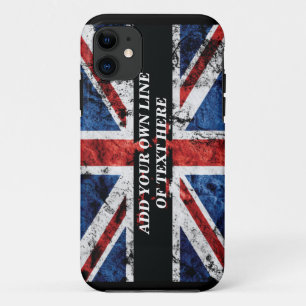 Add your text on English flag Throw Pillow iPhone 11 Case