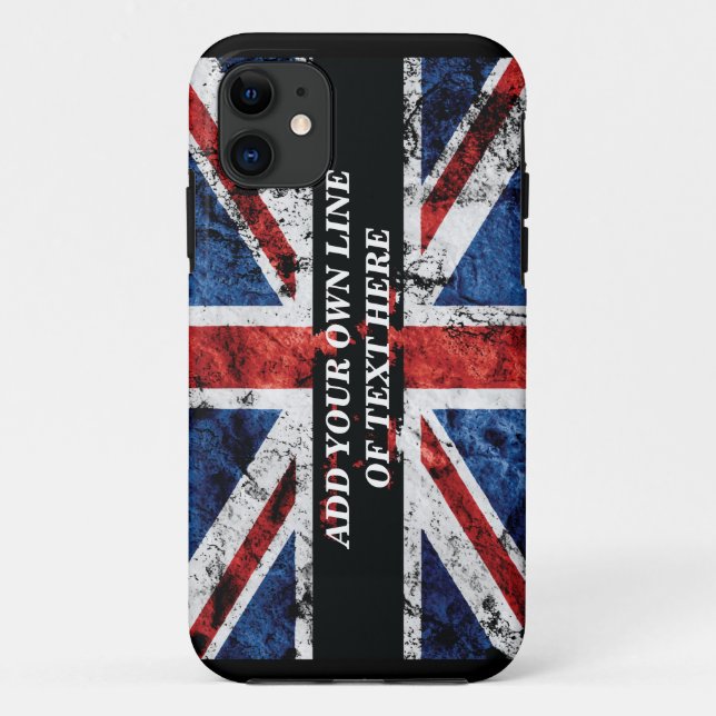 Add your text on English flag Throw Pillow Case-Mate iPhone Case (Back)