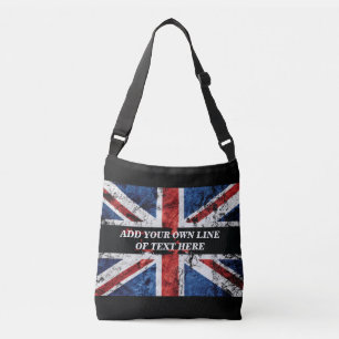 Add your text on English flag Throw Pillow Crossbody Bag