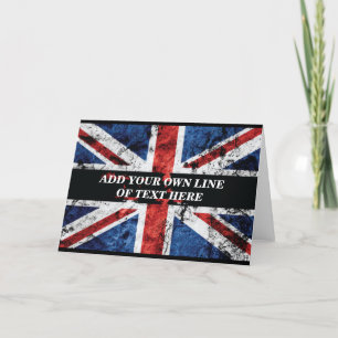 Add your text on English flag Throw Pillow Holiday Card