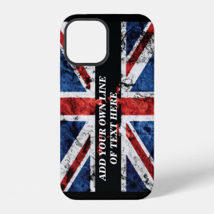 Add your text on English flag Throw Pillow iPhone 12 Case