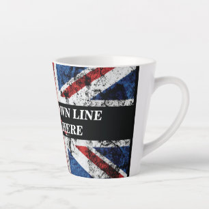 Add your text on English flag Throw Pillow Latte Mug