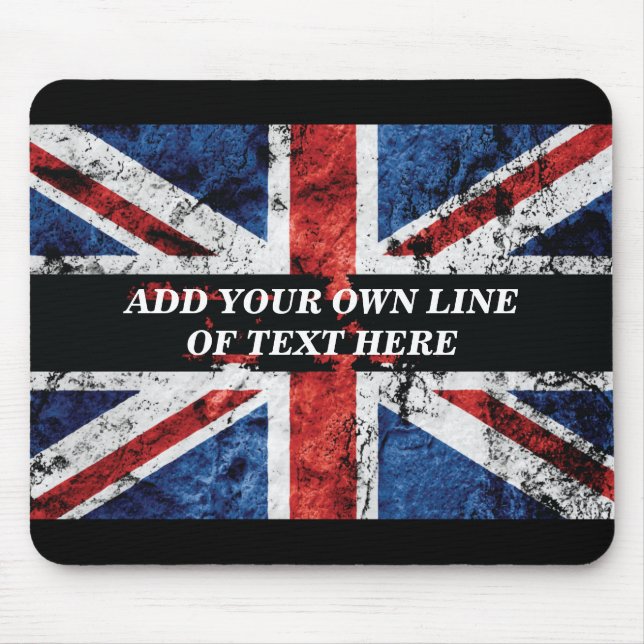 Add your text on English flag Throw Pillow Mouse Mat (Front)