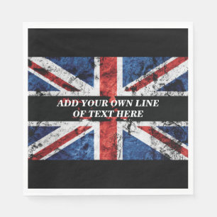 Add your text on English flag Throw Pillow Napkin