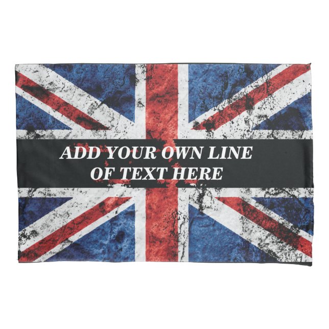 Add your text on English flag Throw Pillow Pillowcase (Front)
