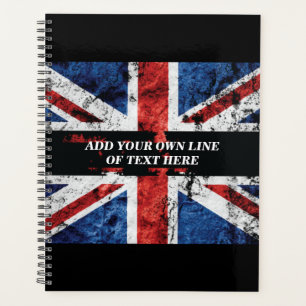Add your text on English flag Throw Pillow Planner