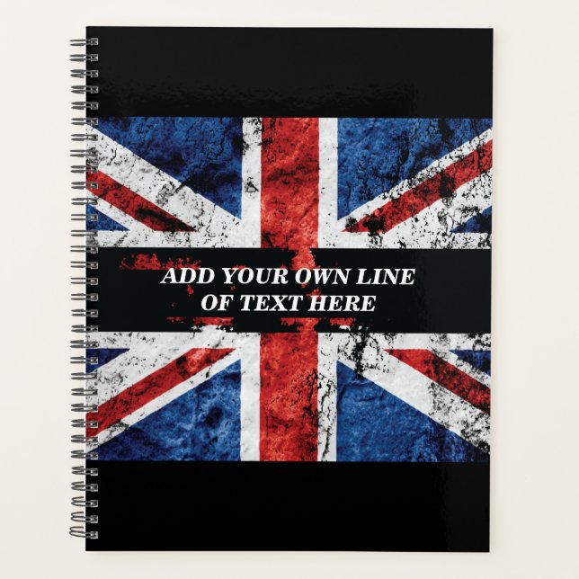 Add your text on English flag Throw Pillow Planner (Front)
