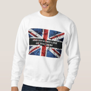 Add your text on English flag Throw Pillow Sweatshirt