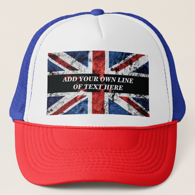 Add your text on English flag Throw Pillow Trucker Hat (Front)