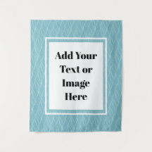 Add Your Text or Image Here Blue Wave Tapestry