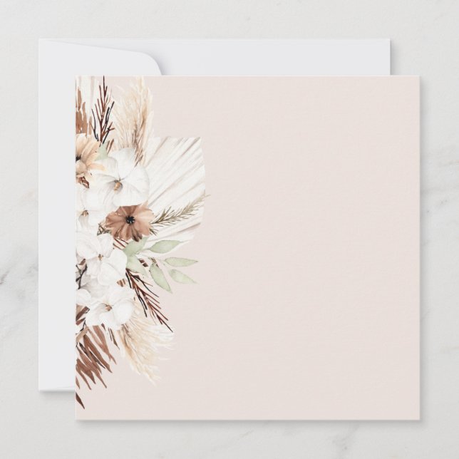  add your text pampas grass terracotta  invitation (Front)