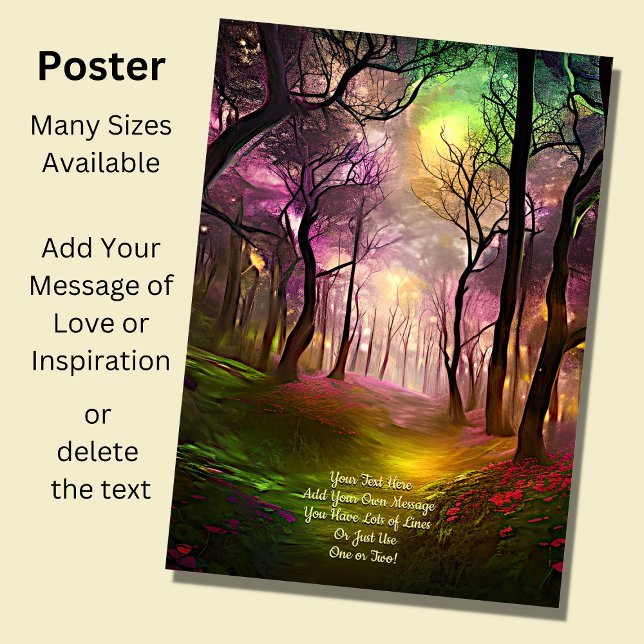 Add Your Text, Pathway Through Enchanted Forest    Poster (Creator Uploaded)